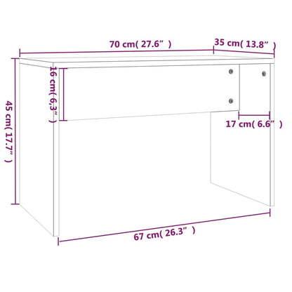Sminkebord Brun Eik Sett 86,5x35x136 cm