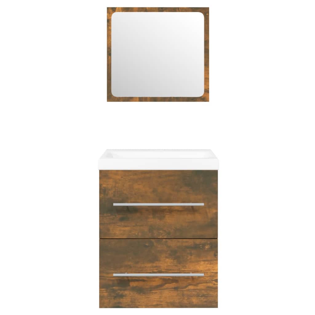 Servantskap Baderom med innebygd vask Røkt eik