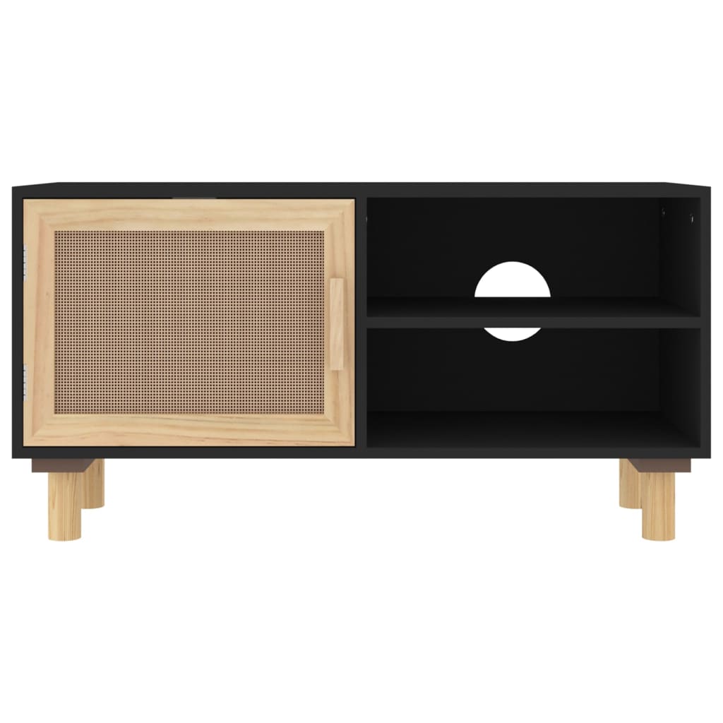 TV-Møbel Svart Tv-benk 80x30x40 cm heltre furu naturrotting
