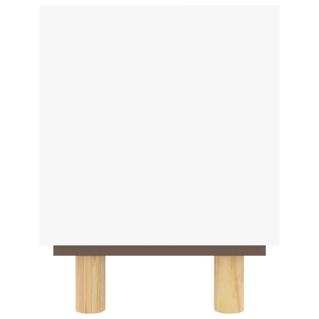 TV-Møbel Hvit TV-benk 105x30x40 cm heltre furu og naturrotting