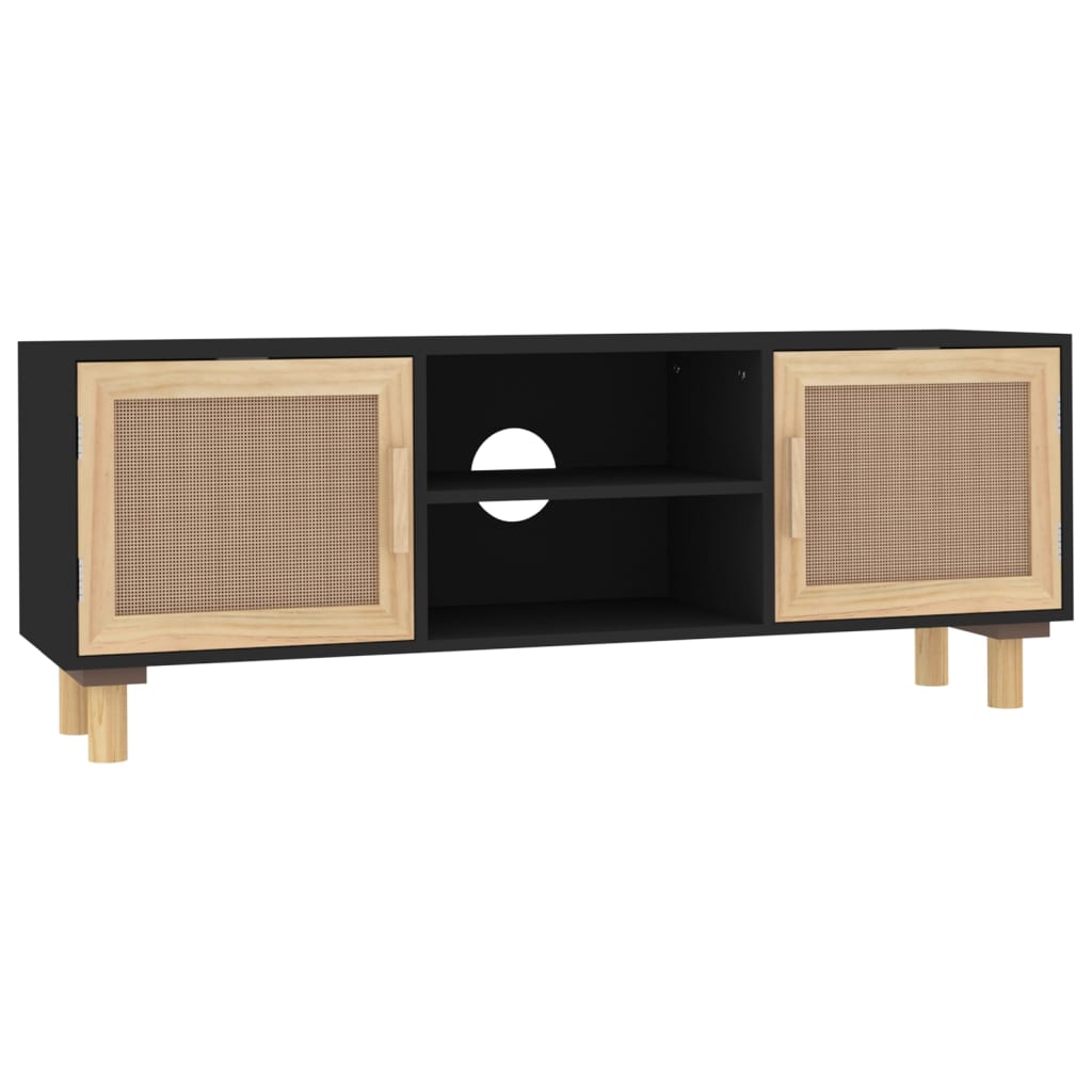 TV-Møbel Svart TV-benk 105x30x40 cm heltre furu naturrotting
