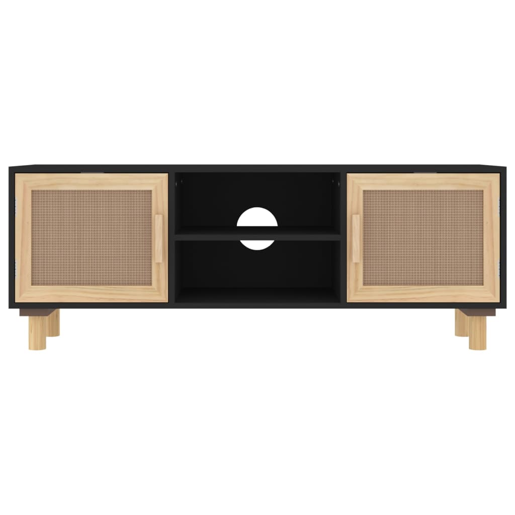 TV-Møbel Svart TV-benk 105x30x40 cm heltre furu naturrotting