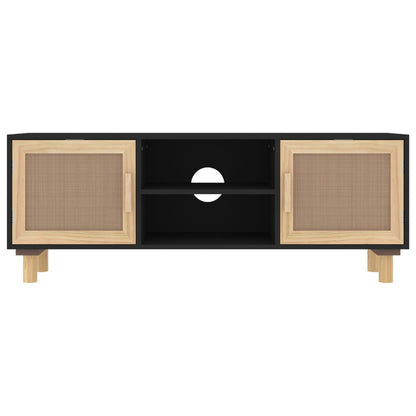 TV-Møbel Svart TV-benk 105x30x40 cm heltre furu naturrotting
