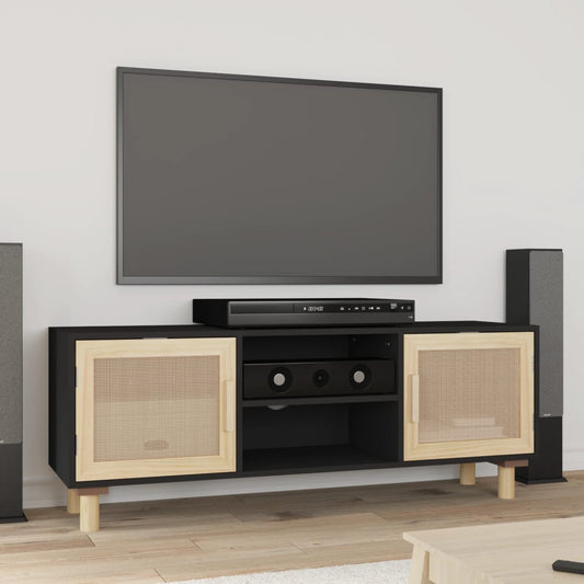 TV-Møbel Svart TV-benk 105x30x40 cm heltre furu naturrotting