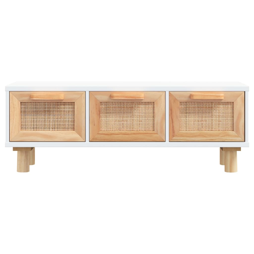 Salongbord Sofabord Hvit 80x40x30 cm og heltre furu