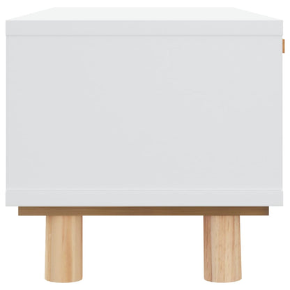 Salongbord Sofabord Hvit 80x40x30 cm og heltre furu