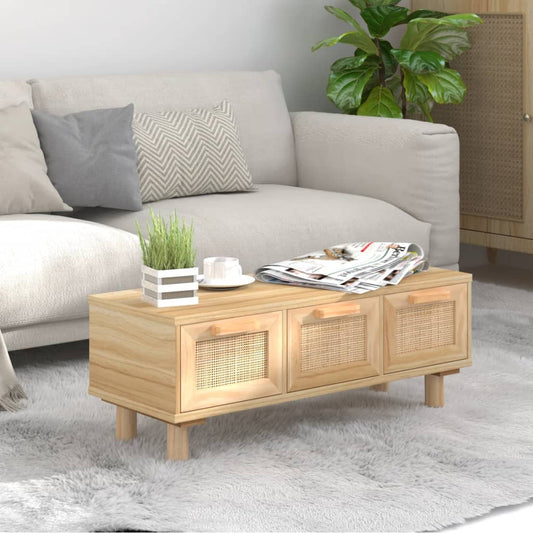 Salongbord Sofabord Brun 80x40x30 cm og heltre furu