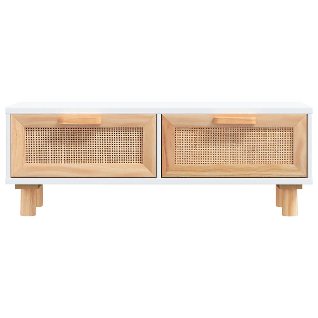 Salongbord Sofabord Hvit 80x40x30 cm og heltre furu