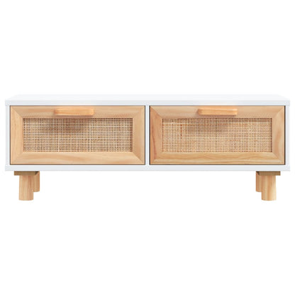Salongbord Sofabord Hvit 80x40x30 cm og heltre furu