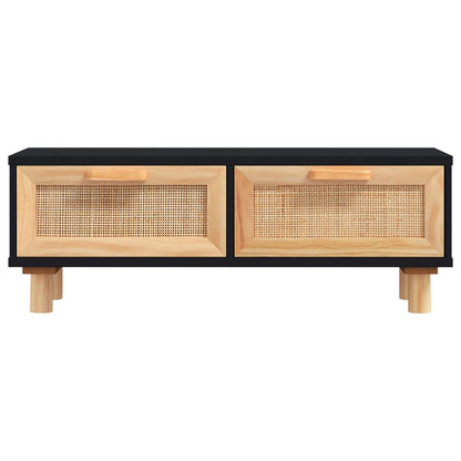 Salongbord Sofabord Svart 80x40x30 cm og heltre furu