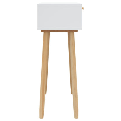 Avlastningsbord Konsollbord Hvit 80x30x75 cm heltre furu og naturrotting