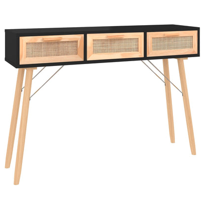 Avlastningsbord konsollbord Svart 105x30x75 cm heltre furu og naturrotting