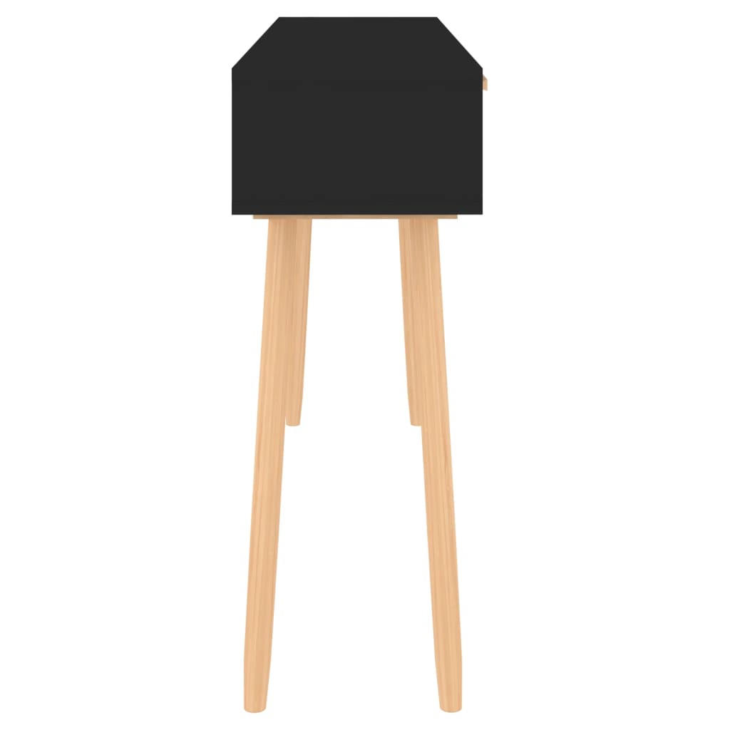 Avlastningsbord konsollbord Svart 105x30x75 cm heltre furu og naturrotting