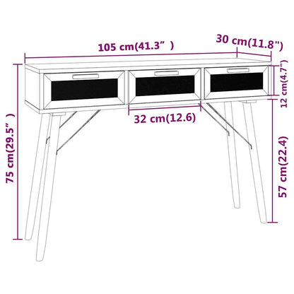 Avlastningsbord Konsollbord Tre Brun 105x30x75 cm heltre furu og naturrotting