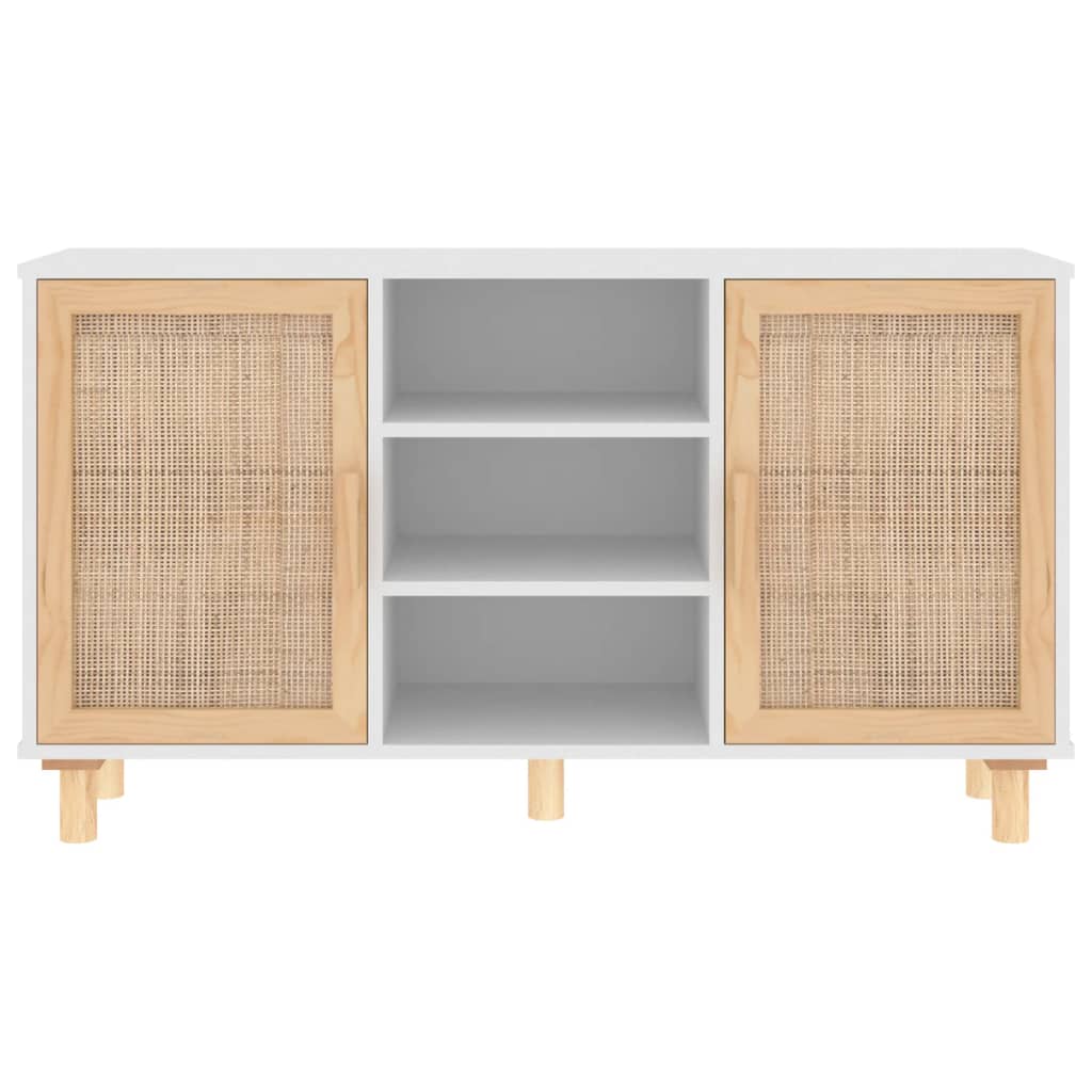 Skjenk Hvit 105x30x60 cm heltre furu og naturrotting