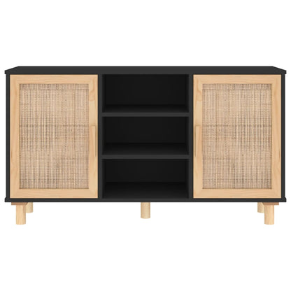 Skjenk Svart 105x30x60 cm heltre furu og naturrotting