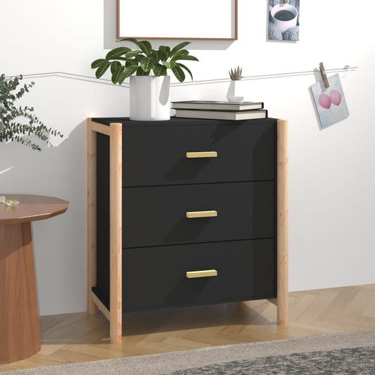 Skjenk Svart 62x38x70 cm