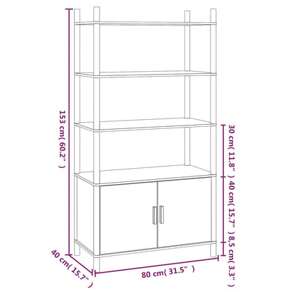 Skap Svart 80x40x153 cm