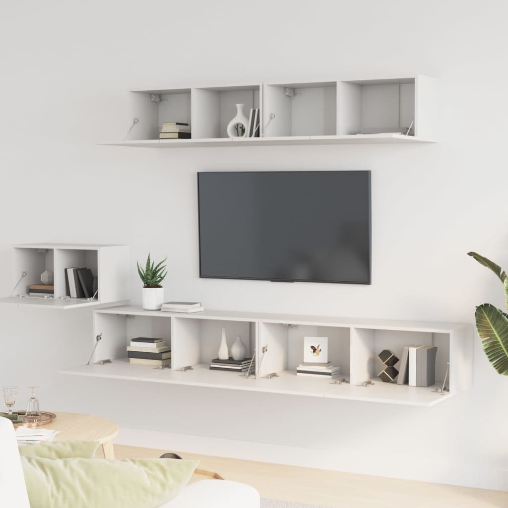 TV-Møbel Hvit TV-skap 2 deler