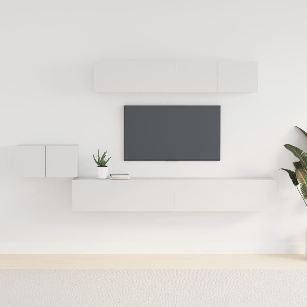 TV-Møbel Hvit TV-skap 2 deler