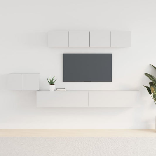 TV-Møbel Hvit TV-skap 2 deler