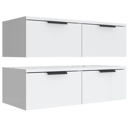 Veggskap Hvit 2 stk 68x30x20 cm