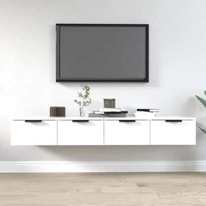Veggskap Hvit 2 stk 68x30x20 cm