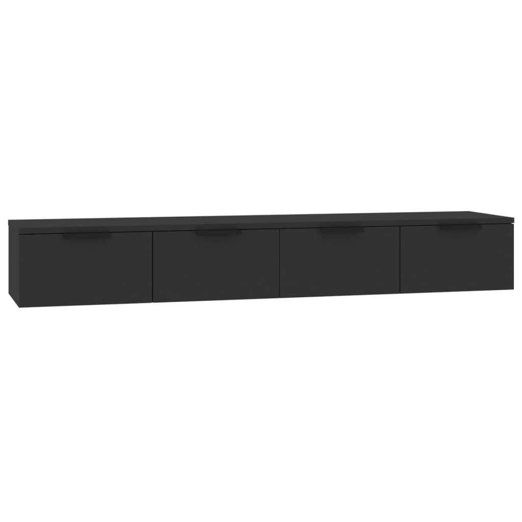 Veggskap Svart 2 stk 68x30x20 cm