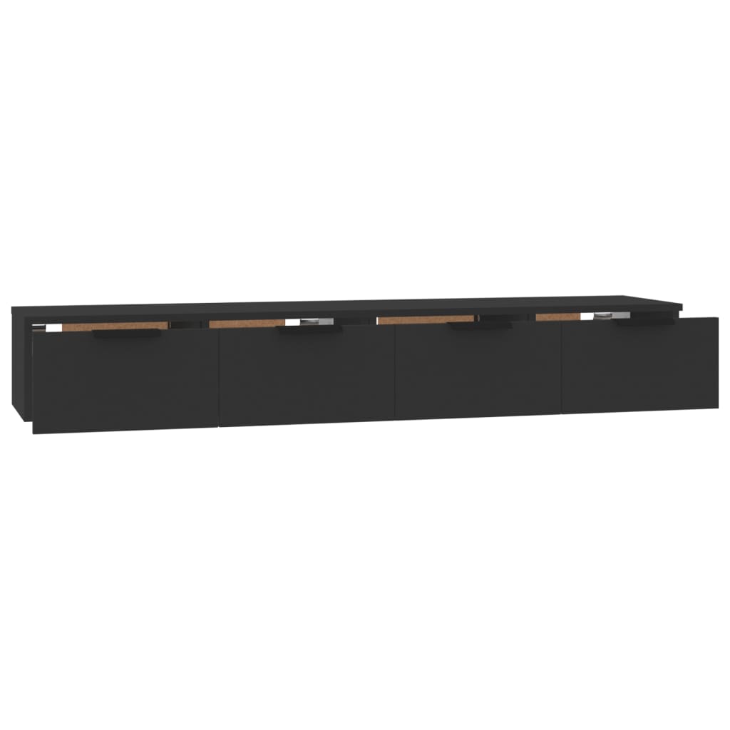 Veggskap Svart 2 stk 68x30x20 cm