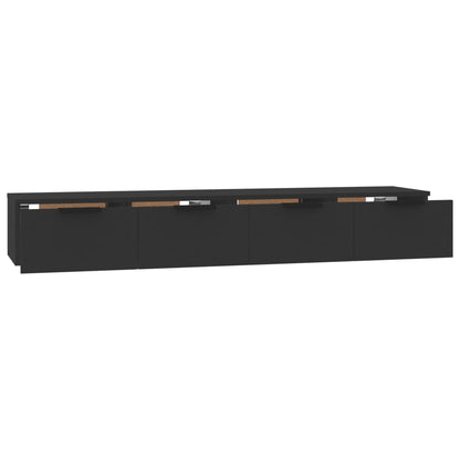 Veggskap Svart 2 stk 68x30x20 cm