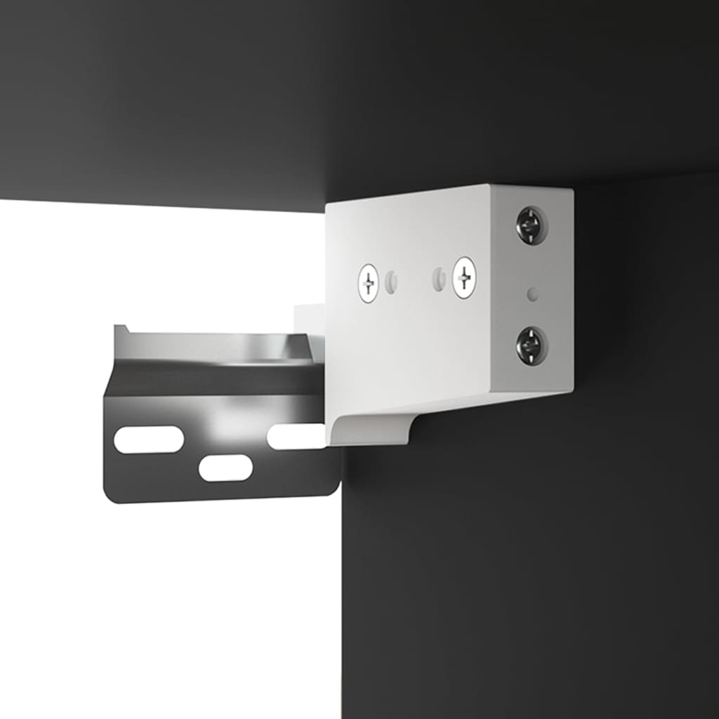 Veggskap Svart 2 stk 68x30x20 cm