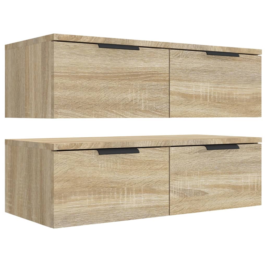 Veggskap Sonoma Eik 2 stk 68x30x20 cm