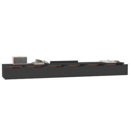 Veggskap Svart 2 stk 102x30x20 cm