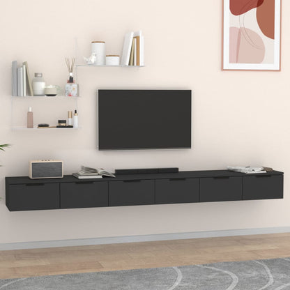 Veggskap Svart 2 stk 102x30x20 cm