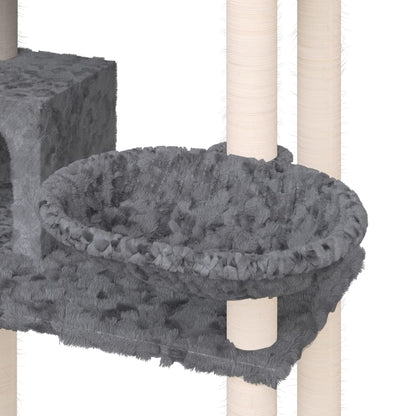 Kattemøbel Kloretre med sisalstolper mørkegrå 131 cm
