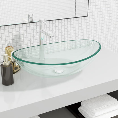 Baderomservant herdet glass 54,5x35x15,5 cm gjennomsiktig