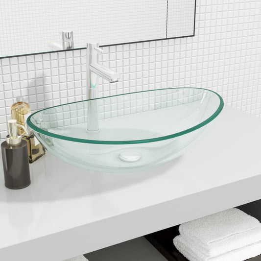 Baderomservant herdet glass 54,5x35x15,5 cm gjennomsiktig
