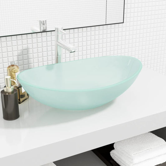 Baderomservant herdet glass 54,5x35x15,5 cm frostet