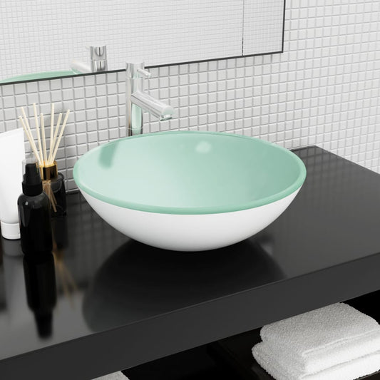 Baderomservant herdet glass 42x14 cm hvit