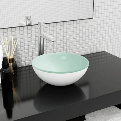 Baderomservant herdet glass 30x12 cm hvit