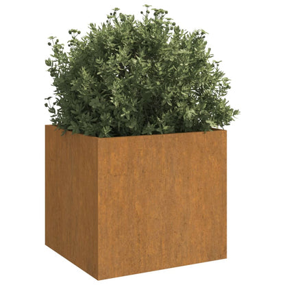Utendørs Blomsterkasse Plantekasse Metall 49x47x46 cm cortenstål