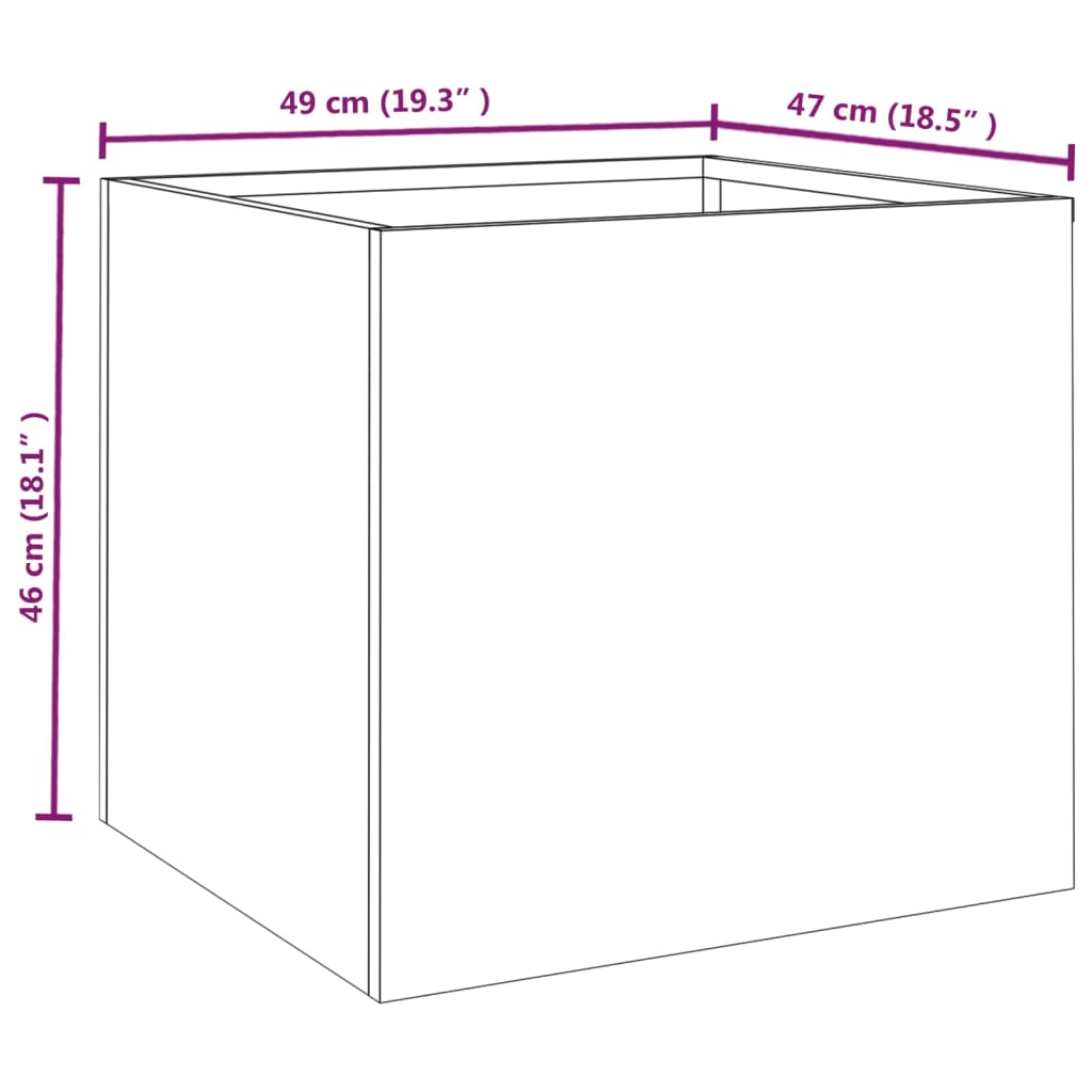 Utendørs Blomsterkasse Plantekasse Metall 49x47x46 cm cortenstål
