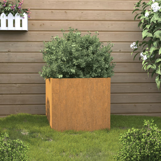 Utendørs Blomsterkasse Plantekasse Metall 49x47x46 cm cortenstål