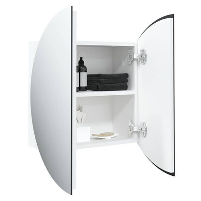 Baderomsspeil Baderomsskap med rundt speil og LED Hvit 40x40x17,5 cm