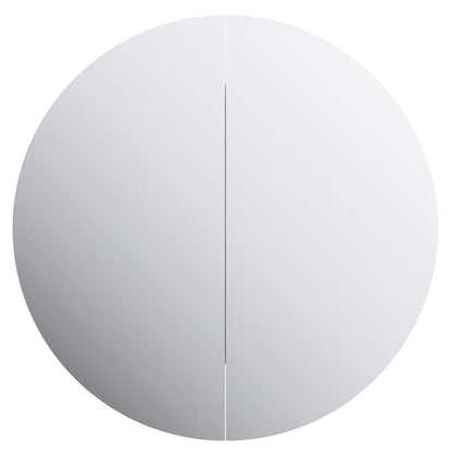 Baderomsspeil Baderomsskap med rundt speil og LED Hvit 40x40x17,5 cm