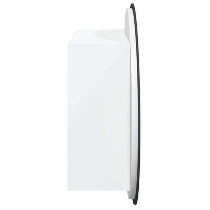 Baderomsspeil Baderomsskap med rundt speil og LED Hvit 40x40x17,5 cm