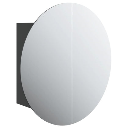 Baderomsspeil Baderomsskap med rundt speil og LED Svart 40x40x17,5 cm
