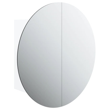 Baderomsspeil Baderomsskap med rundt speil og LED Hvit 47x47x17,5 cm