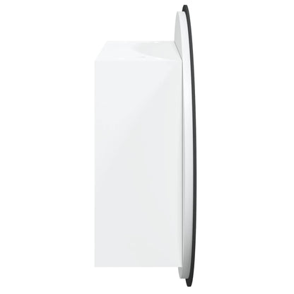 Baderomsspeil Baderomsskap med rundt speil og LED Hvit 47x47x17,5 cm