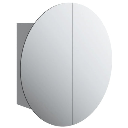 Baderomsspeil Baderomsskap med rundt speil og LED Grå 47x47x17,5 cm